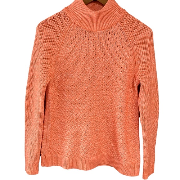 Talbots Long Sleeve Textured Stitch Wool Blend Pullover Sweater Size Medium - Picture 2 of 13